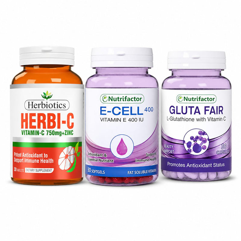 Radiance & Glow Bundle | Glutathione + Vitamin E + Vitamin C & Zinc