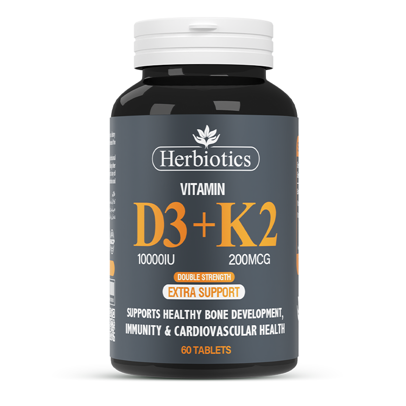 Herbiotics Vitamin D3 + K2 — 60 Tablets | Bone Strength