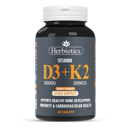 Herbiotics Vitamin D3 + K2 — 60 Tablets | Bone Strength