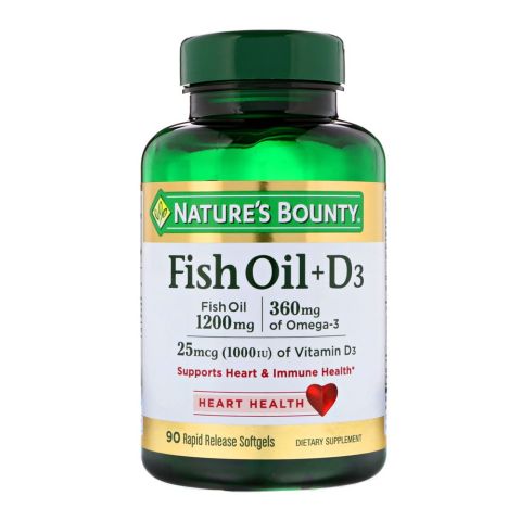 Nature’s Bounty Fish Oil + D3, 90 Ct