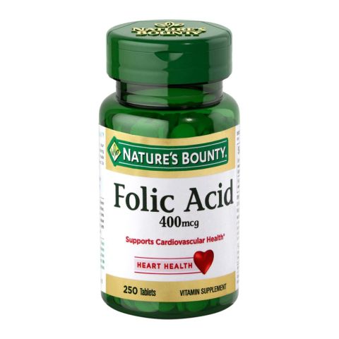 Nature’s Bounty Folic Acid 400 mcg, 250 Ct