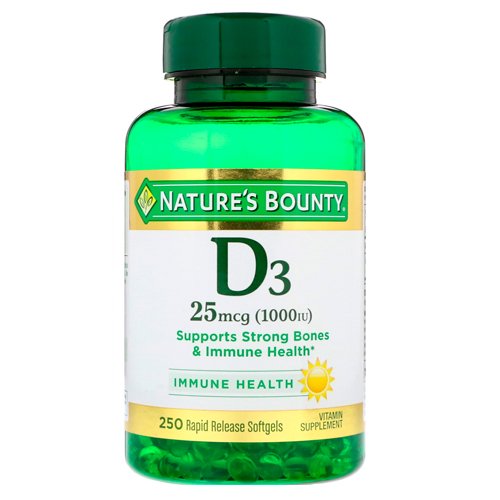 Nature’s Bounty Vitamin D3 1000 IU, 250 Ct