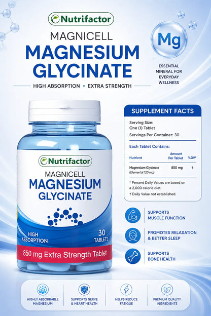 Nutrifactor Magnicell Magnesium Glycinate 850mg — 60 Tablets